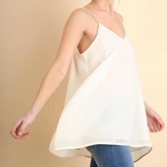 Last 1! Umgee chiffon strappy cream camisole small - Picture 5 of 10